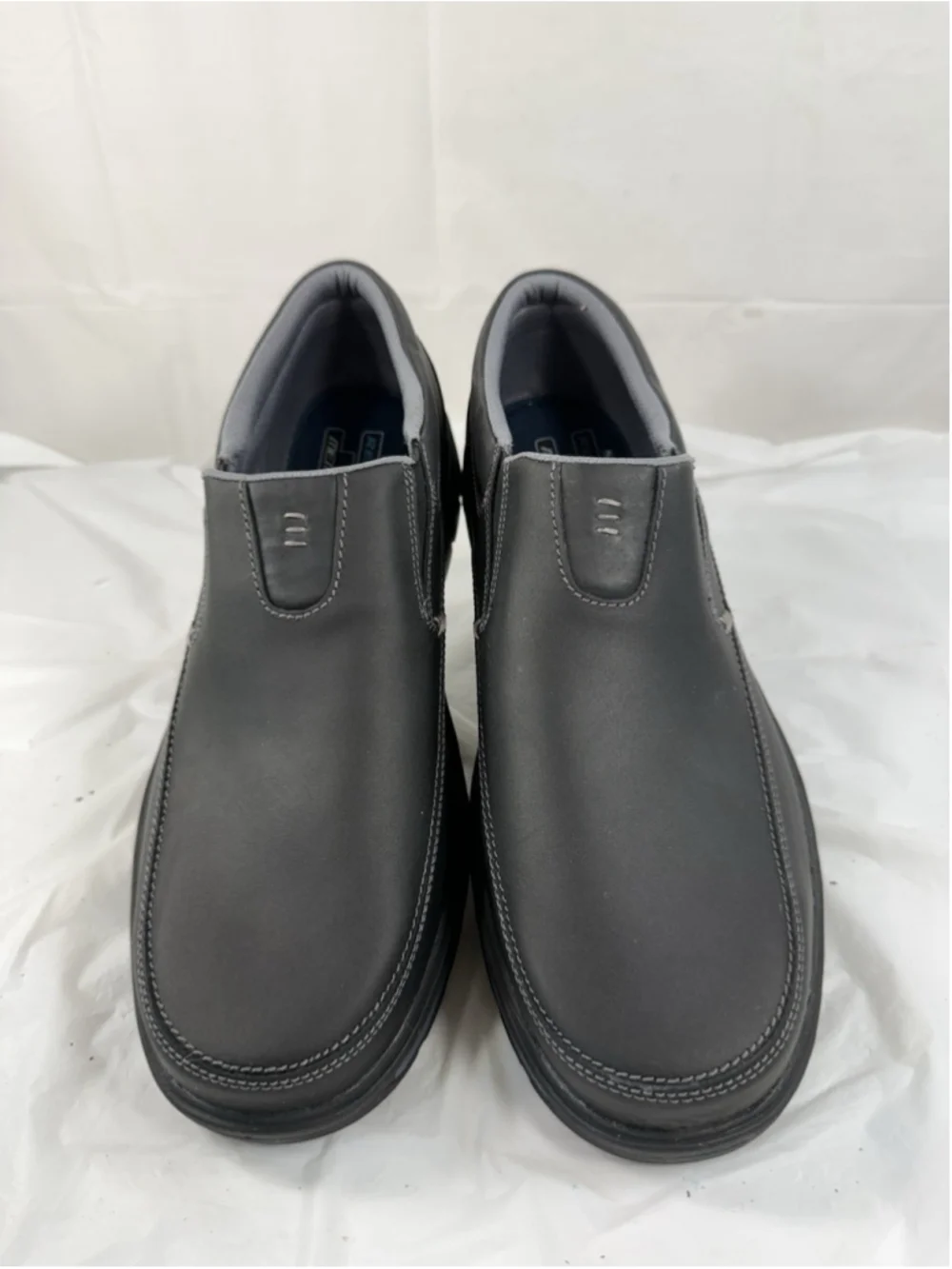 Skechers Men’s Segment The Search Memory Foam Leather Shoes 64261 Black Size 14